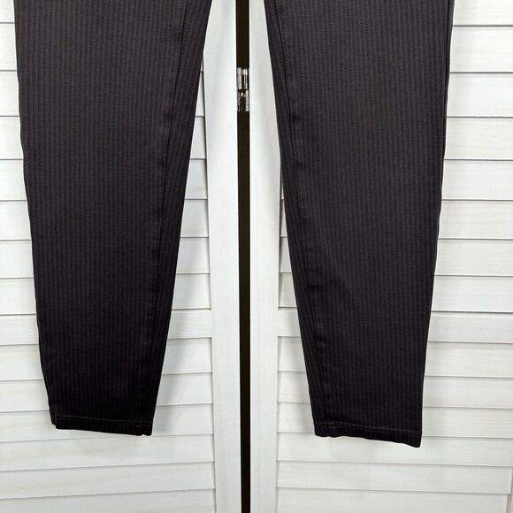 Liverpool Madonna Legging Dark Chocolate Brown Mini Stripe Pull On Pant Size‎ 10 - Picture 4 of 11
